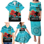 Custom Port Adelaide Football ANZAC Family Matching Puletasi and Hawaiian Shirt Gallipoli Camouflage With Poppies