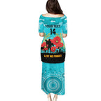 Custom Port Adelaide Football ANZAC Family Matching Puletasi and Hawaiian Shirt Gallipoli Camouflage With Poppies