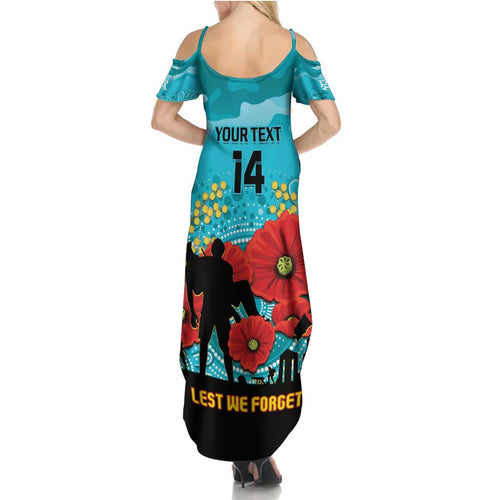 Custom Port Adelaide Football ANZAC Family Matching Summer Maxi Dress and Hawaiian Shirt Gallipoli Camouflage With Poppies