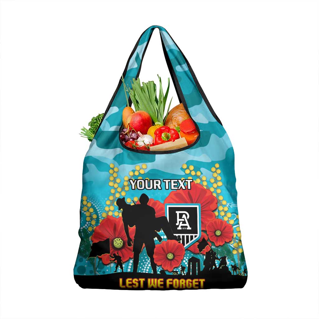 Custom Port Adelaide Football ANZAC Grocery Bag Gallipoli Camouflage With Poppies