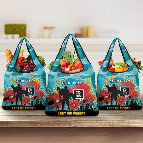 Custom Port Adelaide Football ANZAC Grocery Bag Gallipoli Camouflage With Poppies