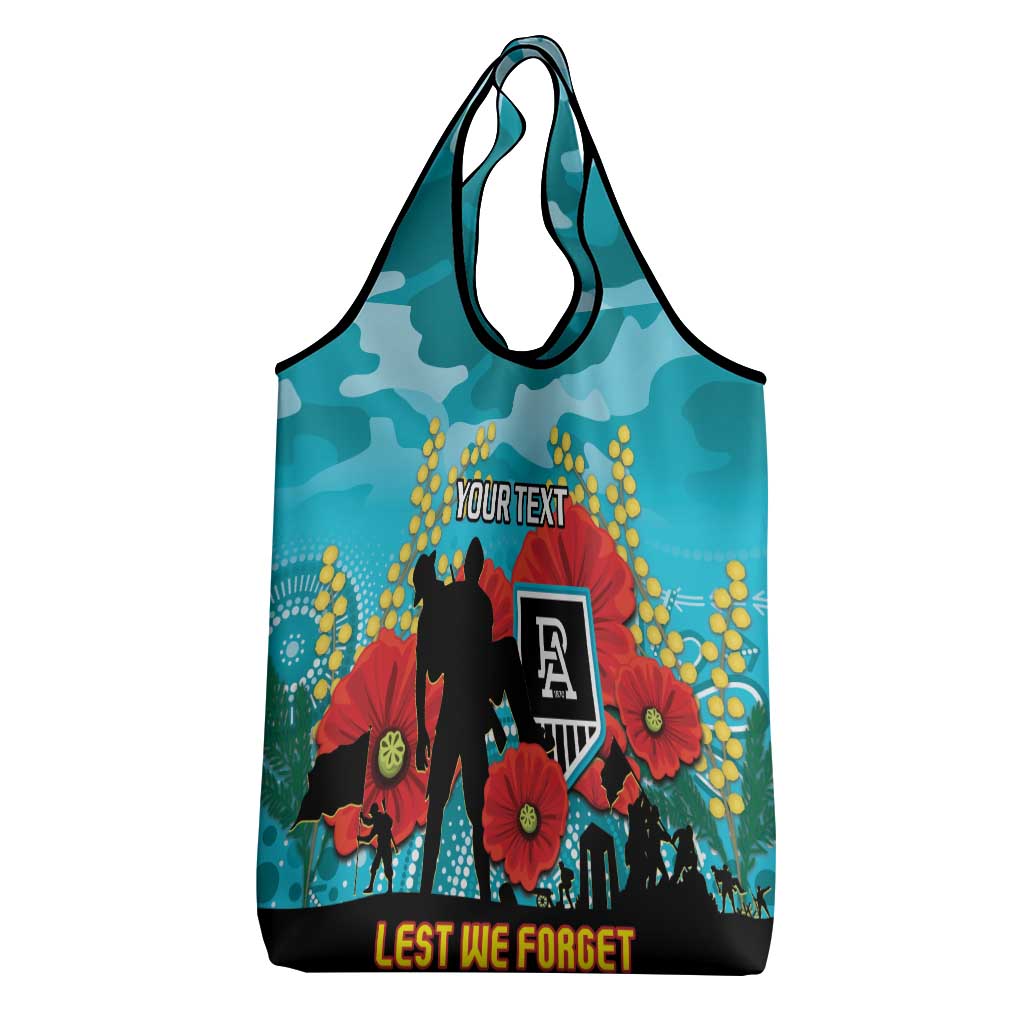 Custom Port Adelaide Football ANZAC Grocery Bag Gallipoli Camouflage With Poppies