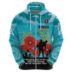 Custom Port Adelaide Football ANZAC Hoodie Gallipoli Camouflage With Poppies