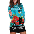 Custom Port Adelaide Football ANZAC Hoodie Dress Gallipoli Camouflage With Poppies