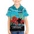 Custom Port Adelaide Football ANZAC Kid Hawaiian Shirt Gallipoli Camouflage With Poppies