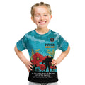 Custom Port Adelaide Football ANZAC Kid T Shirt Gallipoli Camouflage With Poppies