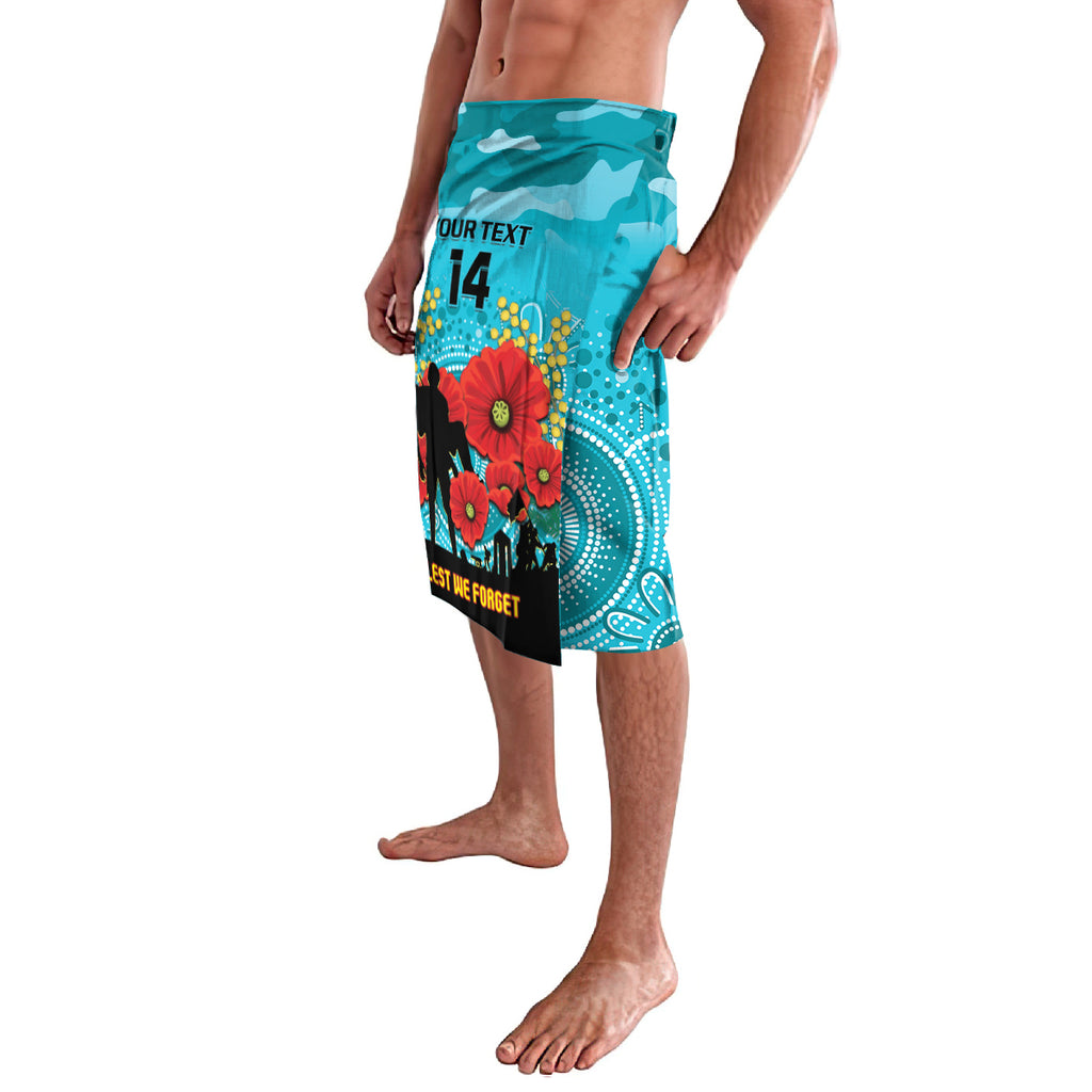 Custom Port Adelaide Football ANZAC Lavalava Gallipoli Camouflage With Poppies