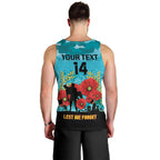 Custom Port Adelaide Football ANZAC Men Tank Top Gallipoli Camouflage With Poppies