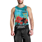 Custom Port Adelaide Football ANZAC Men Tank Top Gallipoli Camouflage With Poppies
