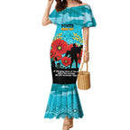 Custom Port Adelaide Football ANZAC Mermaid Dress Gallipoli Camouflage With Poppies