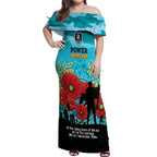 Custom Port Adelaide Football ANZAC Off Shoulder Maxi Dress Gallipoli Camouflage With Poppies