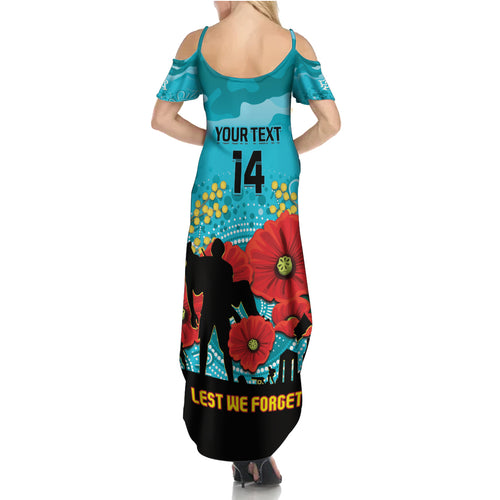 Custom Port Adelaide Football ANZAC Summer Maxi Dress Gallipoli Camouflage With Poppies