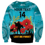 Custom Port Adelaide Football ANZAC Sweatshirt Gallipoli Camouflage With Poppies