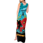 Custom Port Adelaide Football ANZAC Tank Maxi Dress Gallipoli Camouflage With Poppies