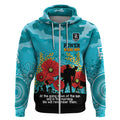 Custom Port Adelaide Football ANZAC Zip Hoodie Gallipoli Camouflage With Poppies