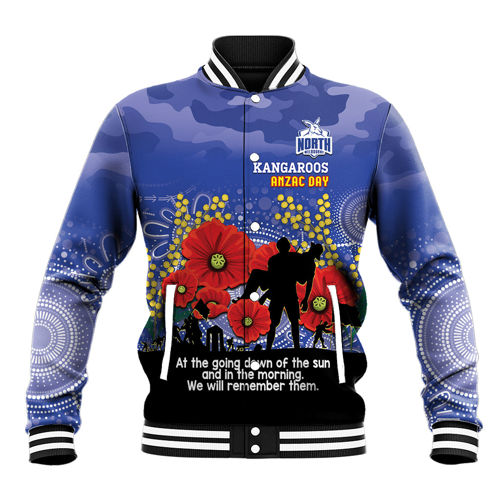 Custom Kangaroos Football ANZAC Baseball Jacket Gallipoli Camouflage With Poppies