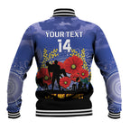 Custom Kangaroos Football ANZAC Baseball Jacket Gallipoli Camouflage With Poppies