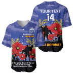 Custom Kangaroos Football ANZAC Baseball Jersey Gallipoli Camouflage With Poppies
