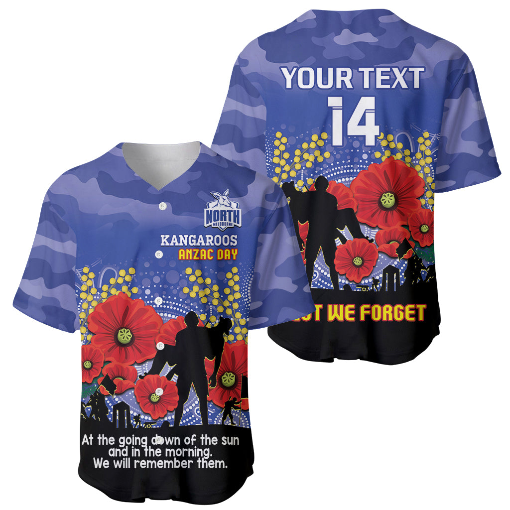 Custom Kangaroos Football ANZAC Baseball Jersey Gallipoli Camouflage With Poppies