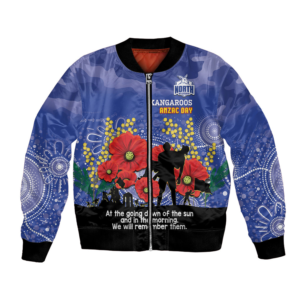 Custom Kangaroos Football ANZAC Bomber Jacket Gallipoli Camouflage With Poppies