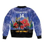 Custom Kangaroos Football ANZAC Bomber Jacket Gallipoli Camouflage With Poppies