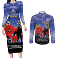Custom Kangaroos Football ANZAC Couples Matching Long Sleeve Bodycon Dress and Long Sleeve Button Shirt Gallipoli Camouflage With Poppies