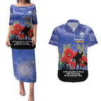 Custom Kangaroos Football ANZAC Couples Matching Puletasi and Hawaiian Shirt Gallipoli Camouflage With Poppies