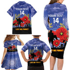 Custom Kangaroos Football ANZAC Family Matching Long Sleeve Bodycon Dress and Hawaiian Shirt Gallipoli Camouflage With Poppies