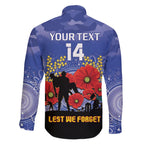 Custom Kangaroos Football ANZAC Family Matching Long Sleeve Bodycon Dress and Hawaiian Shirt Gallipoli Camouflage With Poppies