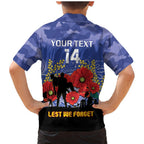 Custom Kangaroos Football ANZAC Family Matching Mermaid Dress and Hawaiian Shirt Gallipoli Camouflage With Poppies
