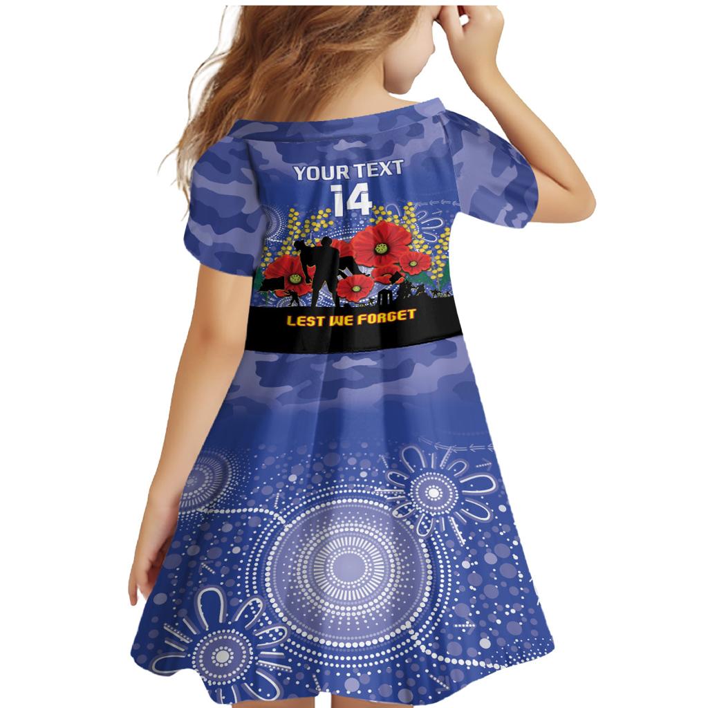 Custom Kangaroos Football ANZAC Family Matching Mermaid Dress and Hawaiian Shirt Gallipoli Camouflage With Poppies