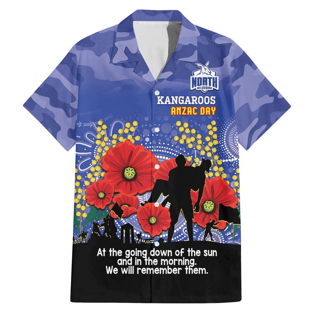 Custom Kangaroos Football ANZAC Family Matching Mermaid Dress and Hawaiian Shirt Gallipoli Camouflage With Poppies