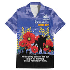 Custom Kangaroos Football ANZAC Family Matching Mermaid Dress and Hawaiian Shirt Gallipoli Camouflage With Poppies