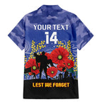 Custom Kangaroos Football ANZAC Family Matching Mermaid Dress and Hawaiian Shirt Gallipoli Camouflage With Poppies