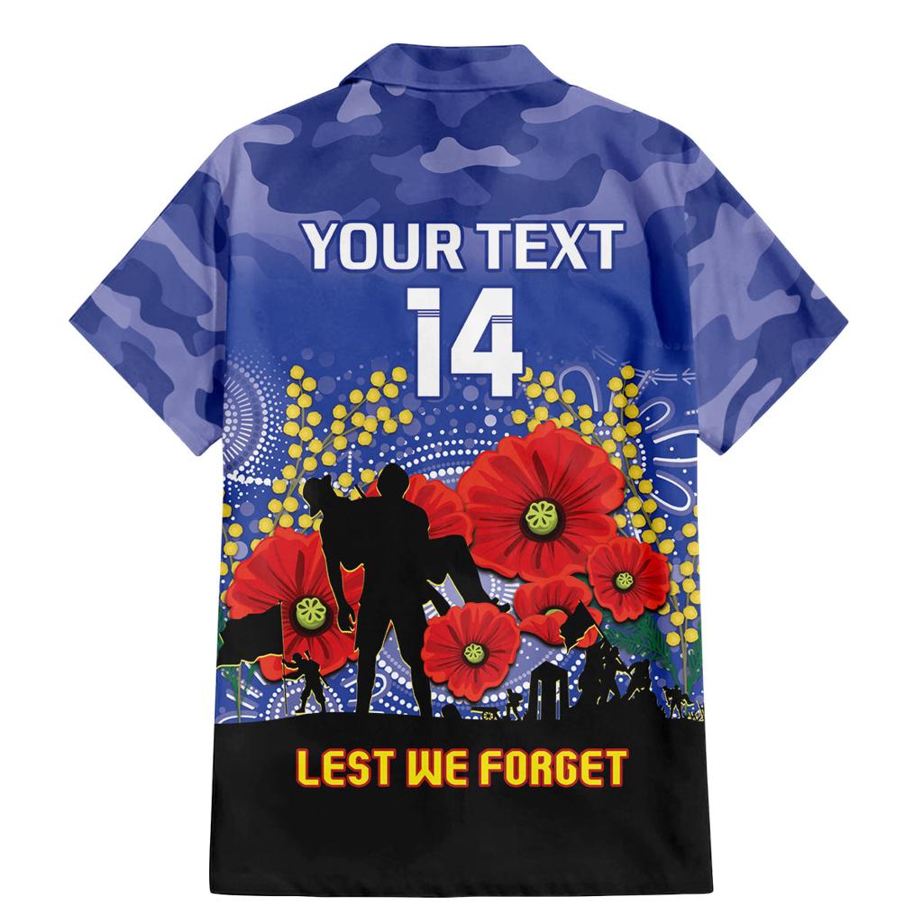 Custom Kangaroos Football ANZAC Family Matching Mermaid Dress and Hawaiian Shirt Gallipoli Camouflage With Poppies