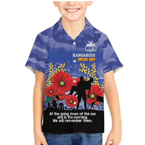 Custom Kangaroos Football ANZAC Family Matching Mermaid Dress and Hawaiian Shirt Gallipoli Camouflage With Poppies