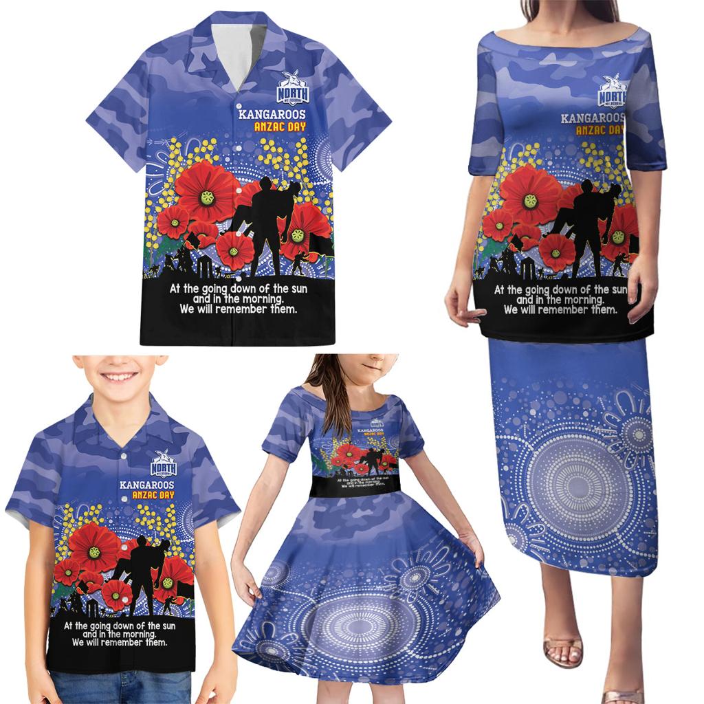 Custom Kangaroos Football ANZAC Family Matching Puletasi and Hawaiian Shirt Gallipoli Camouflage With Poppies