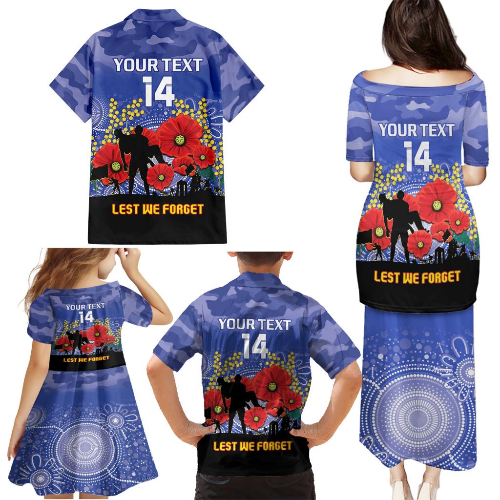 Custom Kangaroos Football ANZAC Family Matching Puletasi and Hawaiian Shirt Gallipoli Camouflage With Poppies
