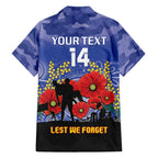 Custom Kangaroos Football ANZAC Family Matching Puletasi and Hawaiian Shirt Gallipoli Camouflage With Poppies