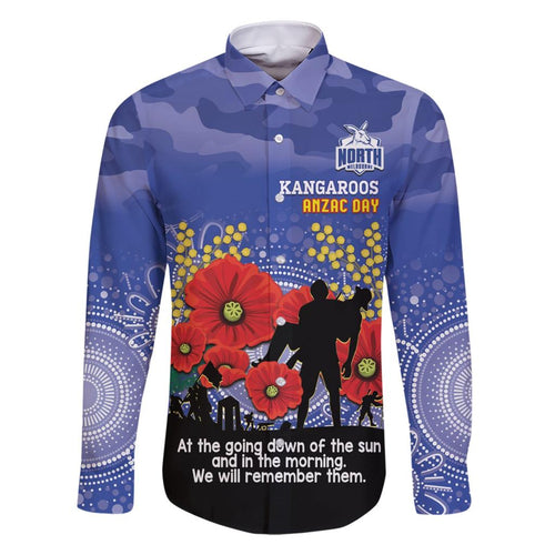 Custom Kangaroos Football ANZAC Family Matching Short Sleeve Bodycon Dress and Hawaiian Shirt Gallipoli Camouflage With Poppies