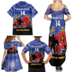 Custom Kangaroos Football ANZAC Family Matching Summer Maxi Dress and Hawaiian Shirt Gallipoli Camouflage With Poppies