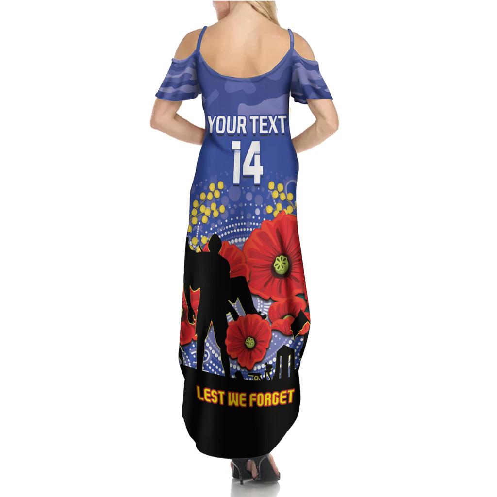 Custom Kangaroos Football ANZAC Family Matching Summer Maxi Dress and Hawaiian Shirt Gallipoli Camouflage With Poppies