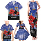 Custom Kangaroos Football ANZAC Family Matching Tank Maxi Dress and Hawaiian Shirt Gallipoli Camouflage With Poppies