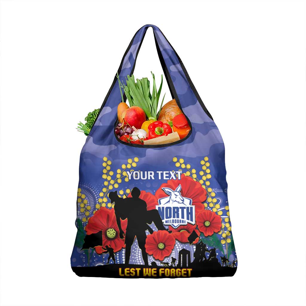 Custom Kangaroos Football ANZAC Grocery Bag Gallipoli Camouflage With Poppies