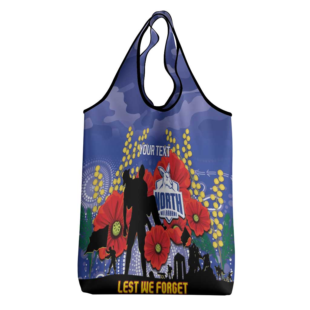 Custom Kangaroos Football ANZAC Grocery Bag Gallipoli Camouflage With Poppies