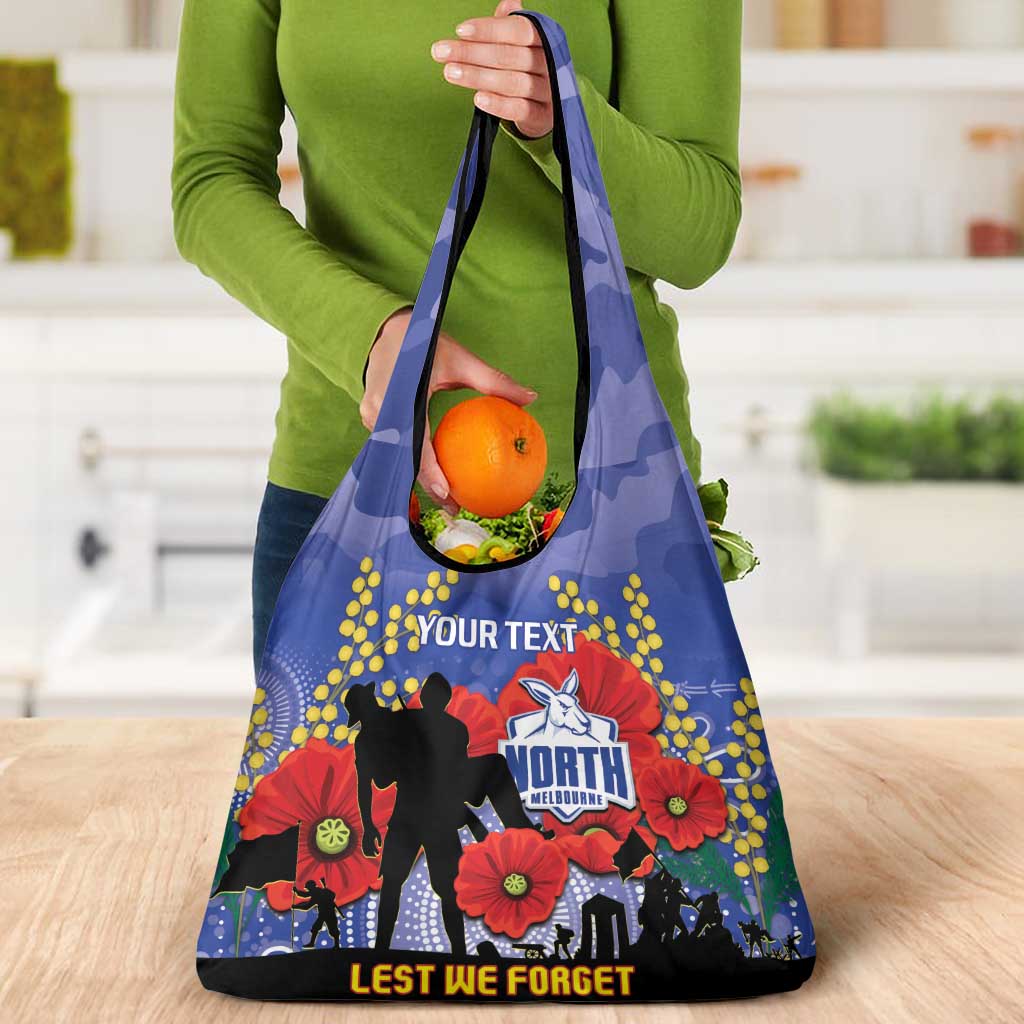 Custom Kangaroos Football ANZAC Grocery Bag Gallipoli Camouflage With Poppies