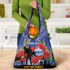 Custom Kangaroos Football ANZAC Grocery Bag Gallipoli Camouflage With Poppies