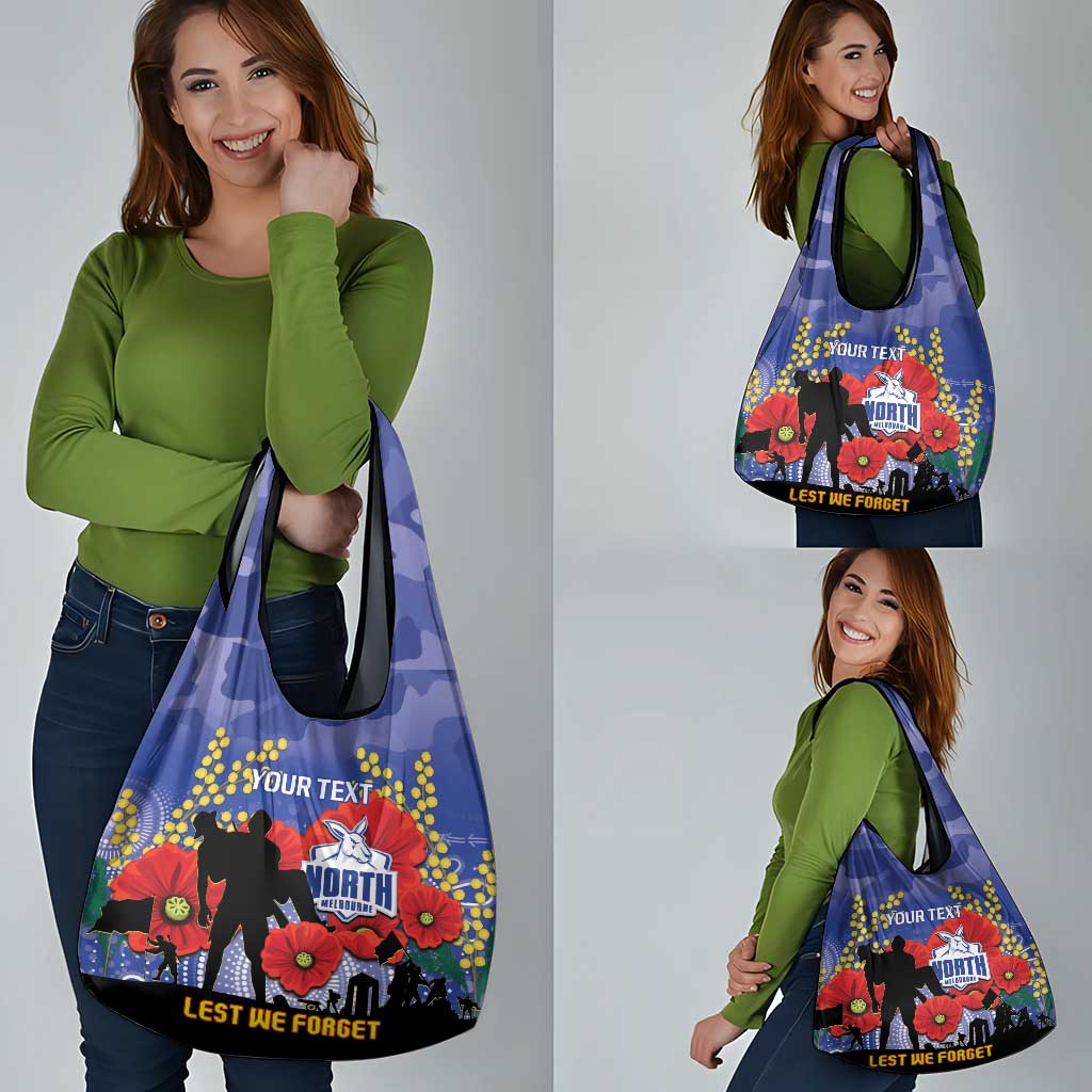 Custom Kangaroos Football ANZAC Grocery Bag Gallipoli Camouflage With Poppies