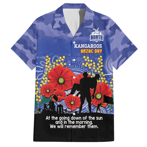 Custom Kangaroos Football ANZAC Hawaiian Shirt Gallipoli Camouflage With Poppies