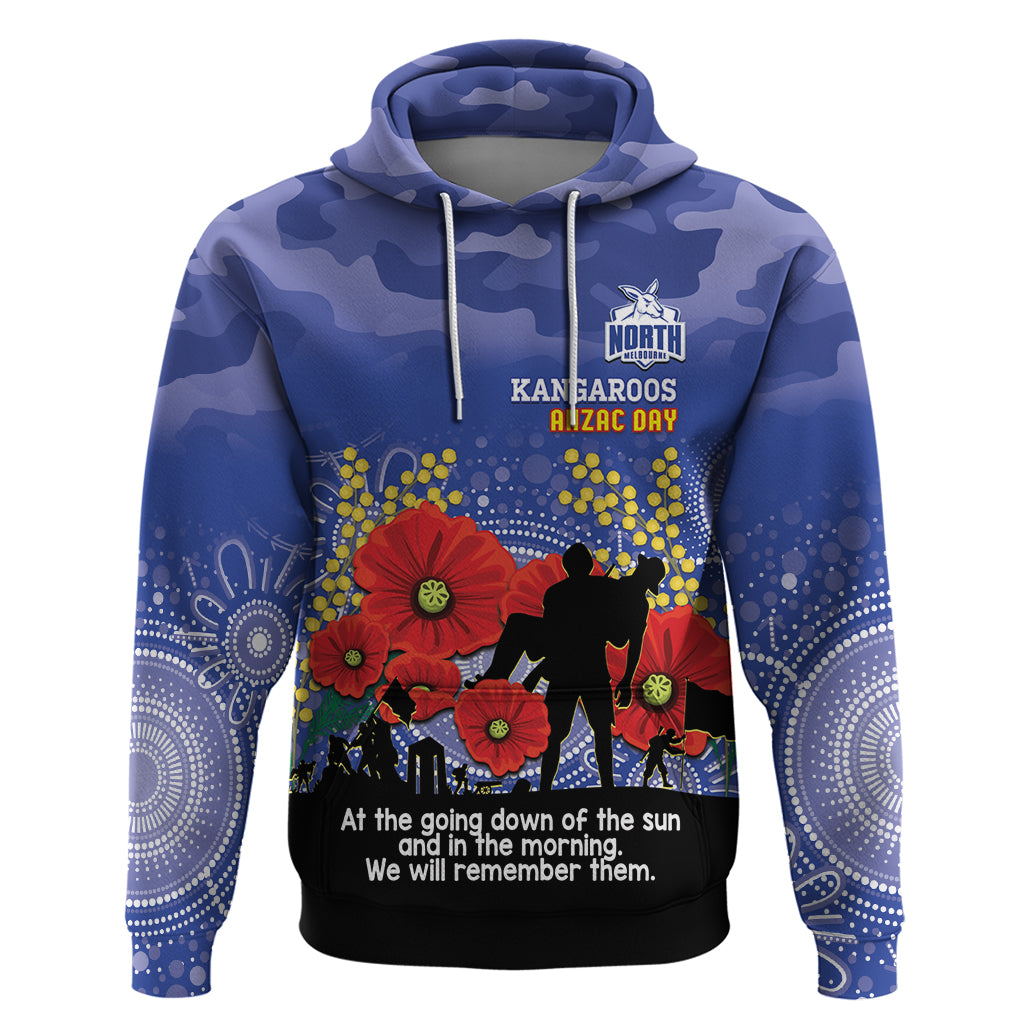 Custom Kangaroos Football ANZAC Hoodie Gallipoli Camouflage With Poppies